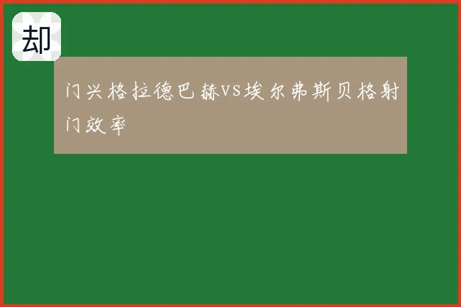 门兴格拉德巴赫vs埃尔弗斯贝格射门效率